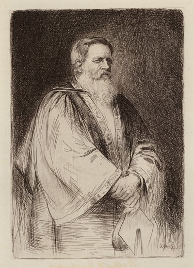 Sir Stafford Henry Northcote, Lord Rector (kobberstik) af William Brassey (after) Hole