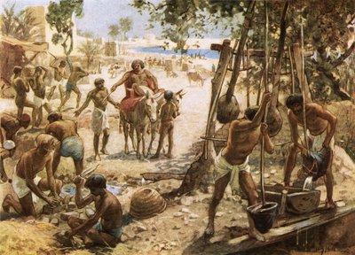Israelitterne laver mursten i Egypten af William Brassey Hole