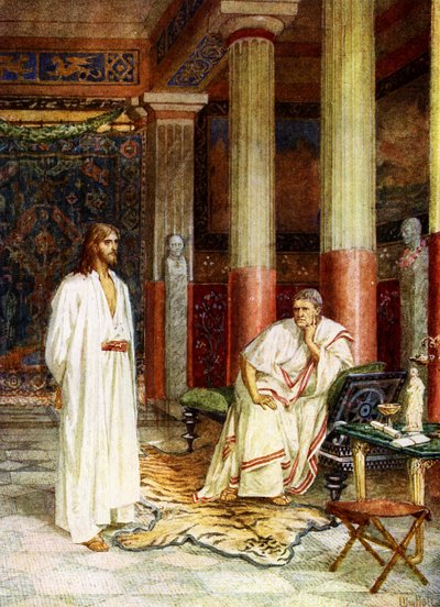 Jesus står foran Pilatus - Bibelen af William Brassey Hole