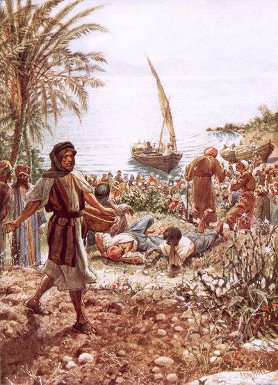 Jesus underviser fra Peters fiskerbåd af William Brassey Hole