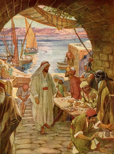 Matthæus (Levi) bliver opfordret til at blive en discipel - Bibelen af William Brassey Hole