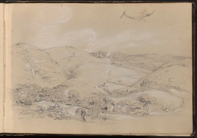 Bakke- og dalscene af William Brockedon