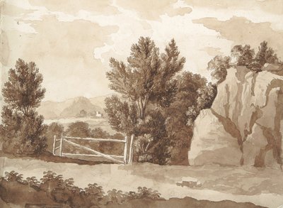 Bagside: Landskabsscene af William Brockedon