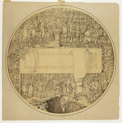Ceremonielt skjold med romersk kampscene af William Burgess