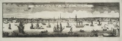 Den sydlige udsigt til byen New York, i Nordamerika, 1761 af William Burgis