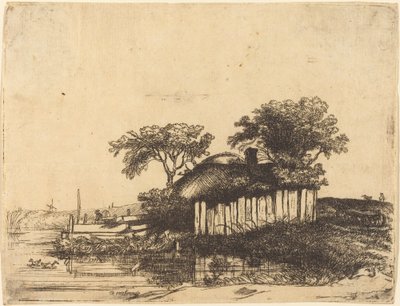 Sommerhus med hvid blegning af William Byron after Rembrandt van Rijn