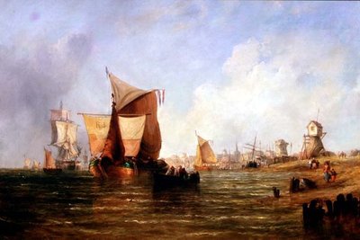 Forsendelse på Dort, Holland af William Calcott Knell