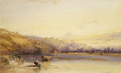 Bredden af floden Saone, Lyon af William Callow