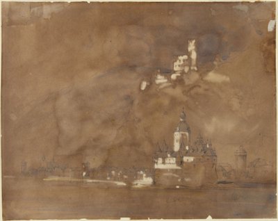 Kaub, Gutenfels, Pfalz af William Callow