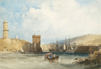 Indgangen til Marseilles havn af William Callow