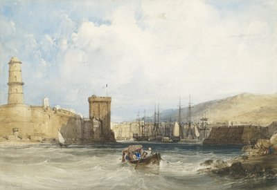 Indgangen til Marseilles havn, ca. 1838 af William Callow
