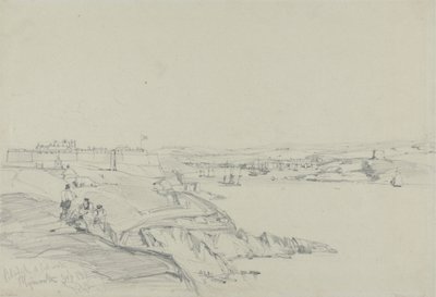 Det Kongelige Citadel og Cattewater, Plymouth af William Callow