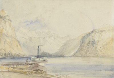 Wallenstadt, fra Wesen, Schweiz (blyant og wc på papir) af William Callow