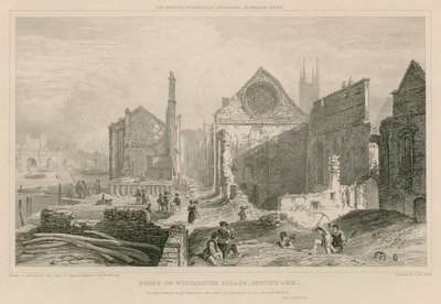 Ruinerne af Winchester Place, Southwark, London af William Capon