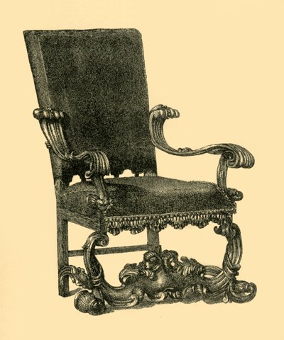 Lænestol i valnøddetræ, c1685-1710, 1881. af William Catley