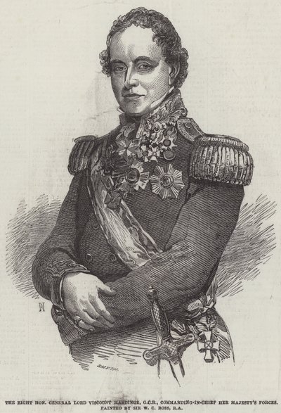 Den ærede general Lord Viscount Hardinge, GCB, øverstkommanderende for Hendes Majestæts styrker af William Charles Ross