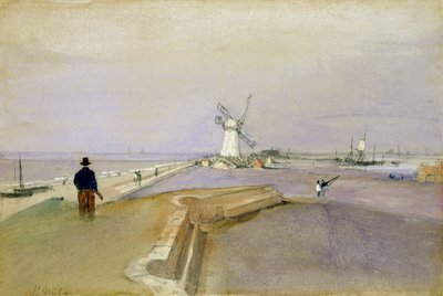 St. Malo (grafit, akvarel og kropsfarve på papir) af Clarkson Frederick Stanfield