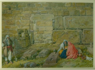 Bygget døråbning i East Wall of Haram, nær Golden Gate, 1872 (wc og blyant på papir) af William Crimea Simpson