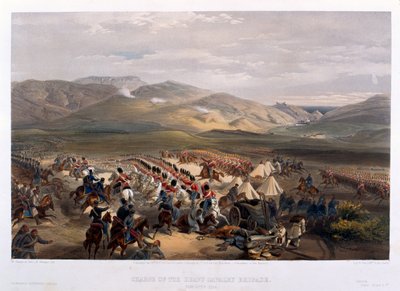 Den tunge brigades angreb i slaget ved Balaklava, 1854 af William Crimea Simpson