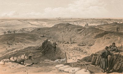 Grøft af Malakoff, Battery Gervais og bagsiden af Redan af William Crimea Simpson