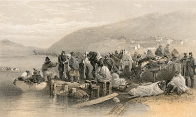 Indskibning af de syge ved Balaklava af William Crimea Simpson