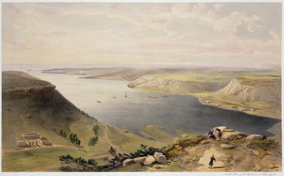 Nordsiden af Sebastopol Havn, plade fra "The Seat of War in the East", udgivet af Paul und Dominic Colnaghi und Co., 1856 af William Crimea Simpson