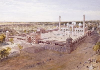 Th Jami Mosque, Delhi, 1864 af William Crimea Simpson