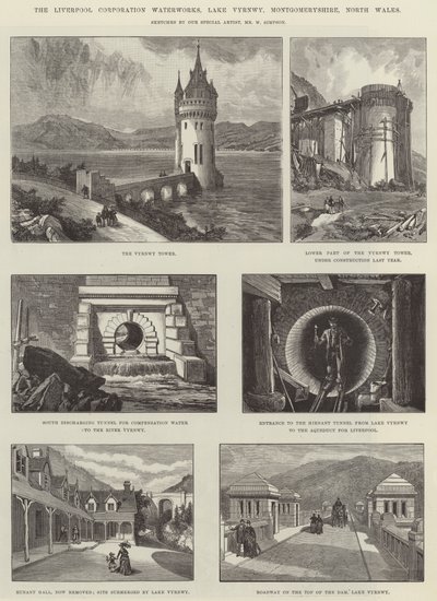 The Liverpool Corporation Waterworks, Lake Vyrnwy, Montgomeryshire, North Wales af William Crimea Simpson
