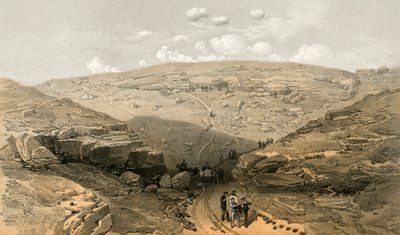 The Valley of the Shadow of Death, huler i Woronzoff Road bag 21 Gun Battery af William Crimea Simpson