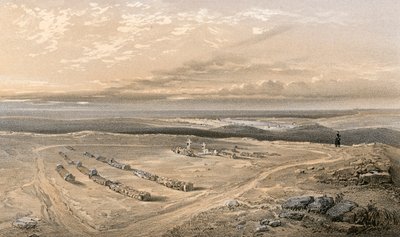 Gravene i fortet på Cathcarts Hill, af officerernes 4. division, der faldt ved Inkermann af William Crimea Simpson