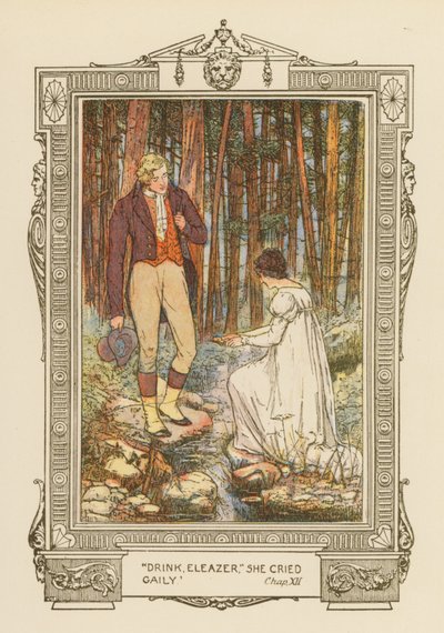 "Drik, Eleazer," råbte hun muntert" (farvelitografi) af William Cubitt Cooke