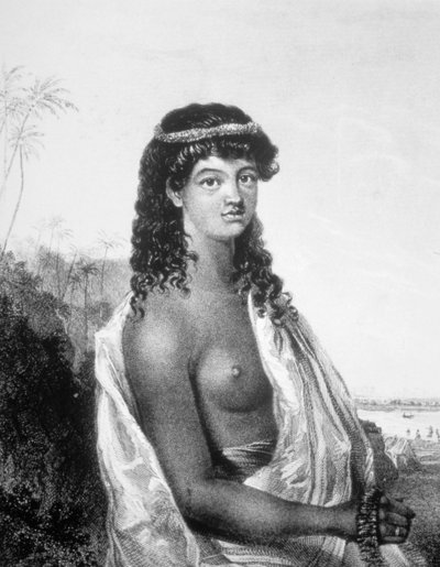 Ung pige fra Sandwich Isles Hawaii, c1826 af William Dampier