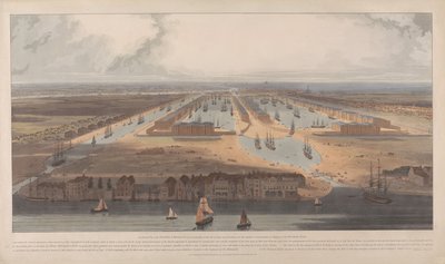 Udsigt over West India Docks af William Daniell