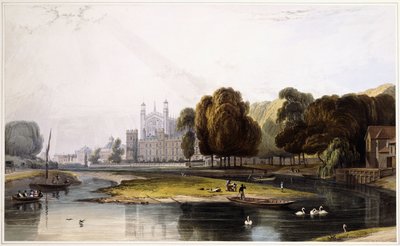 Eton College, fra "Select Views of Windsor Castle and Adjacent Scenery", 1831-1835 af William Daniell