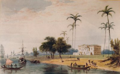 I Garden House Reach, Calcutta, c1786-1791, 1935 af William Daniell