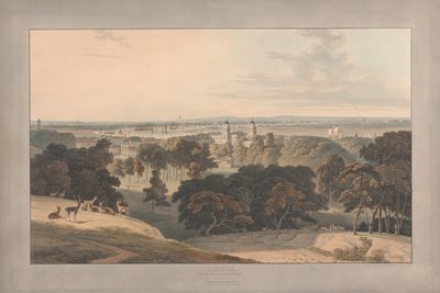 Tavle I: London set fra Greenwich Park af William Daniell