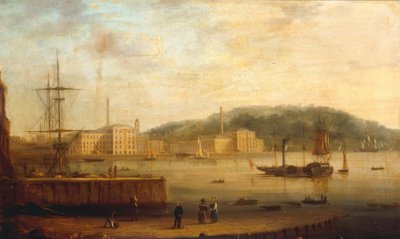 Plymouth Havn med Royal William Victualling Yard af William Daniell