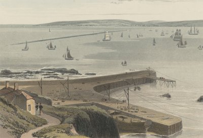 Kaj ved Straddon Point nær Plymouth af William Daniell