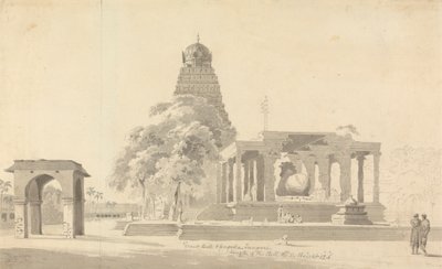 Den store tyr og pagode ved Tanjore af William Daniell