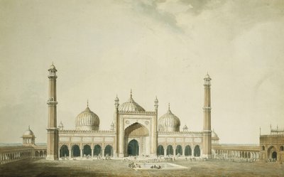 Jama Masjid, Delhi, af William Daniell