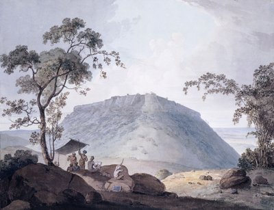 Den sydøstlige udsigt over Bijaigarh, Uttar Pradesh, ca. 1790 af William Daniell