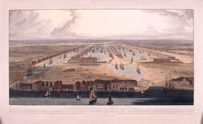 West India Docks, Poplar, London, 1802 af William Daniell
