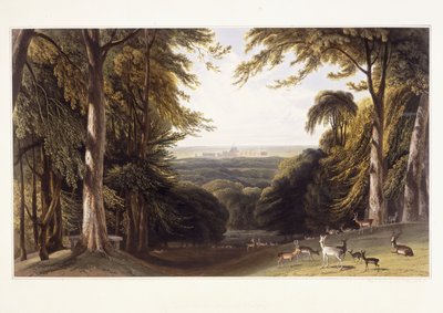 Windsor Castle fra Deer Park, ca. 1827-1829 af William Daniell