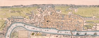 Kort over London, c1563 af William Darton