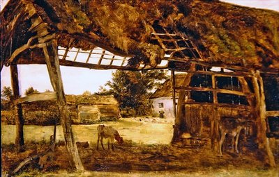 Old Farm Shed (olie om bord) af William Davis