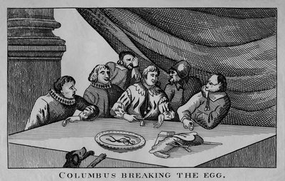 Columbus Breaking The Egg, c1815. af William Davison