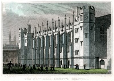 The New Hall, Christs Hospital, London, 1828. af William Deeble