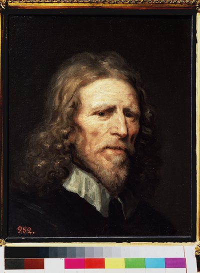 ""Portræt af Abraham van der Doort (ca. 1575/1580 -1640), hollandsk kunstner"" Maleri af William Dobson (ca. 1610-1646) før 1640 Dim. 45x38 cm Sankt Petersborg, eremitagemuseet af William Dobson