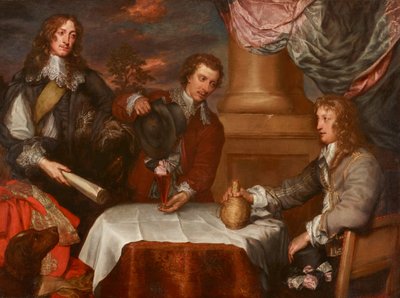 Portræt af prins Rupert, oberst William Legge (sandsynligvis) og oberst John Russell af William Dobson