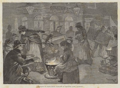 Udsættelse af fattige irske familier i Leather Lane, Holborn af William Douglas Almond
